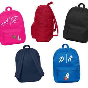 Personalized Monogram Backpack Custom Patch Back pack Kids Customized Book Bag Embroidered Patch Backpack Back to School Kids BackPack