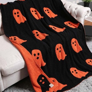 Personalized Viral Pink Ghost Blanket Super Plush Bright Colored
