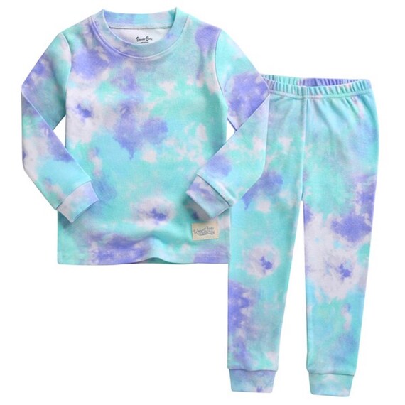 Kids Personalized Tie Dye Pajamas Custom Text Rainbow Tie Dye