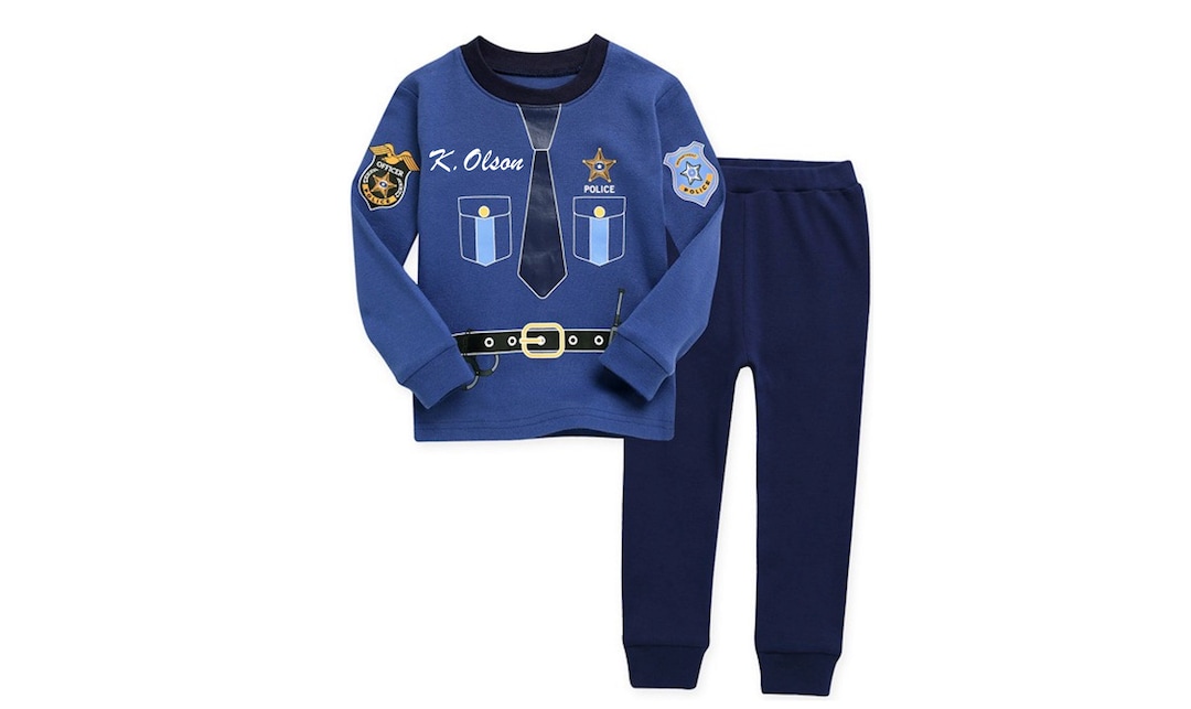 Kids Personalized Police Pajama Youth Police Officer Uniform Childrens