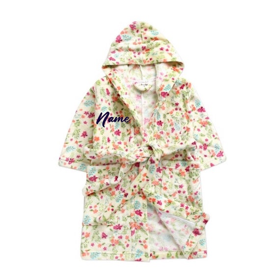 Toddler Personalized Floral Robe Children's Monogram Etsy