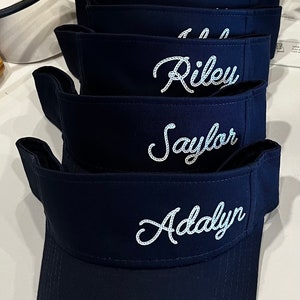 KIDS Personalized Visor Customized Sport Twill Visor Youth Customized Team Sports Visor Summer Visor Childrens Athletic Visor Rope Script bild 9