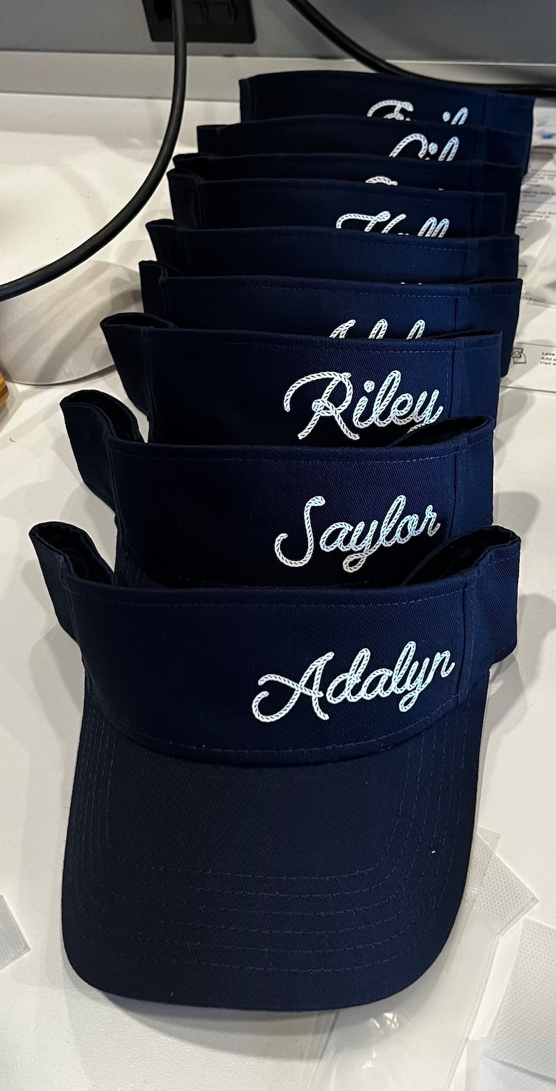 KIDS Personalized Visor Customized Sport Twill Visor Youth Customized Team Sports Visor Summer Visor Childrens Athletic Visor Rope Script bild 9