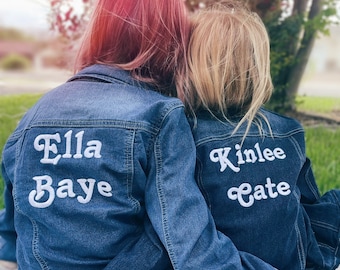 Giacca Di Jeans Per Ragazze Con Ricamo Floreale – Manica Lunga, Cappotto Denim Casual Per Autunno