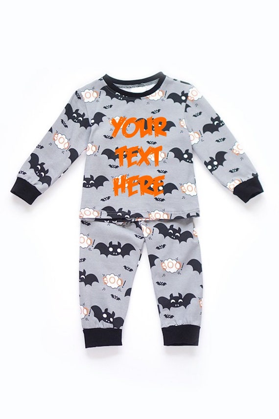 KIDS Personalized Halloween Pajamas Unisex Bat Pajamas Etsy
