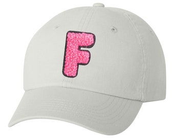 Kids Letter Patch Dad Cap Kids Baseball Hat with Chenille Varsity Letter Patch Personalized Ball Cap for Kids Dad hat w/ Monogram Letter