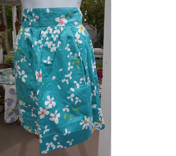 Floral Apron // Apron With Pockets // Half Apron /
