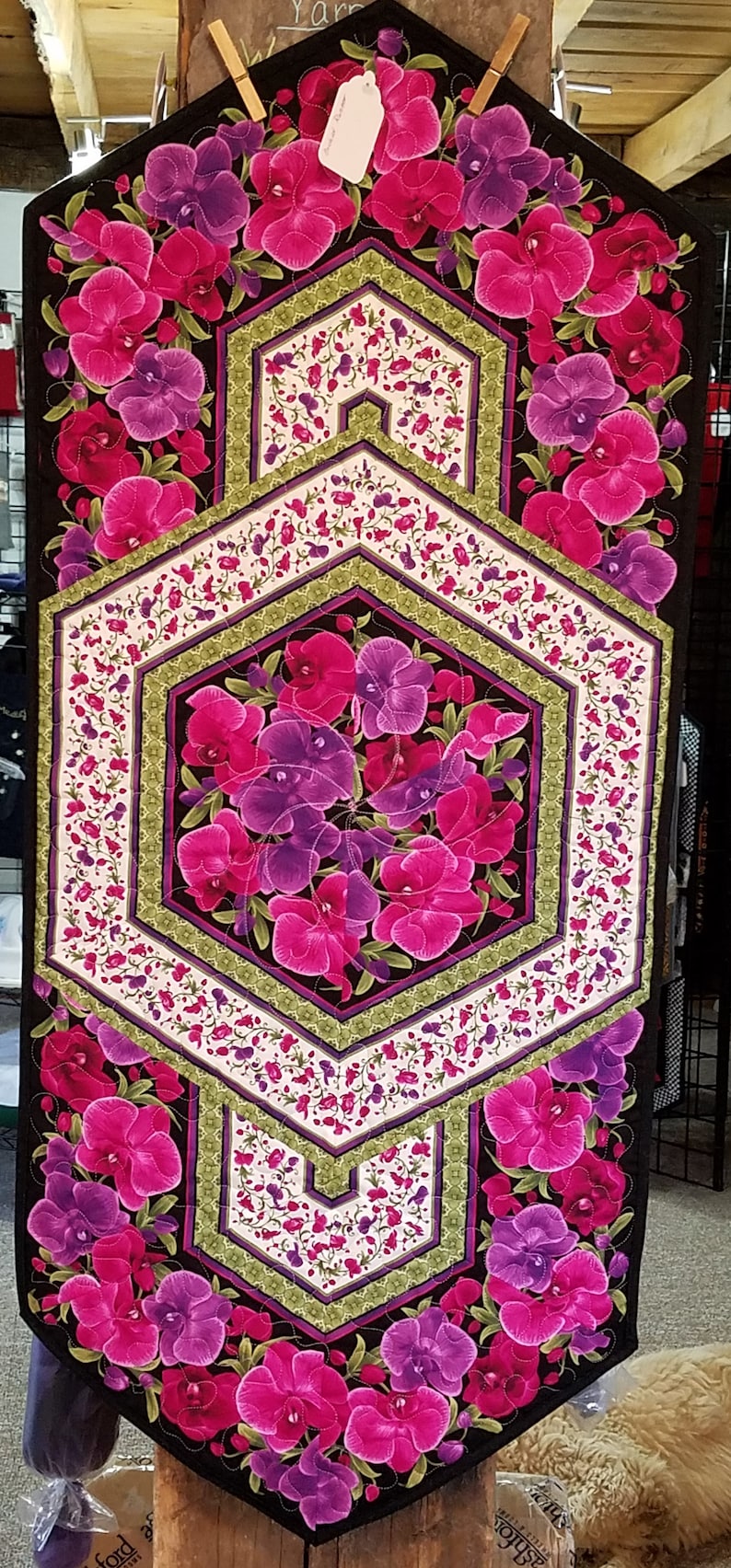 Quilted Table Runner Table Runner Quilted 60 Degree Triangle Etsy