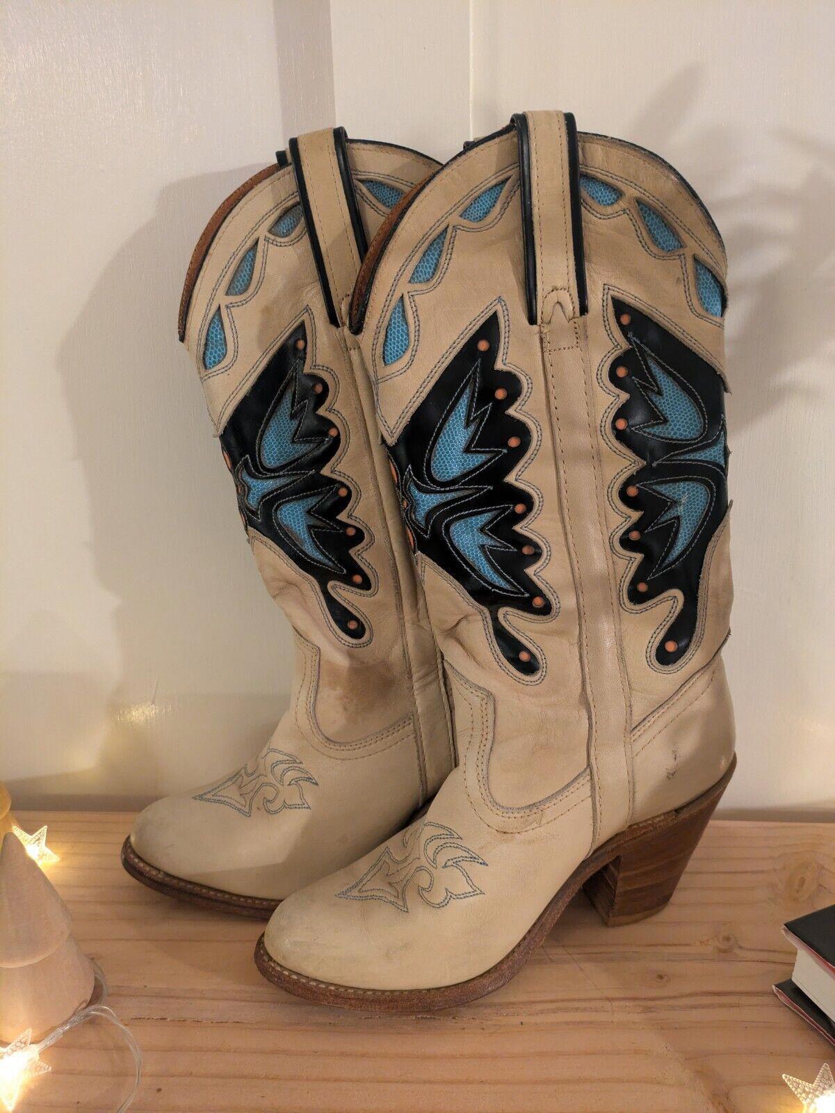 【希少】 miss capezio ミスカペジオ ウエスタンブーツ バタフライ柄 希少】 miss capezio ミスカペジオ ウエスタンブーツ バタフライ柄