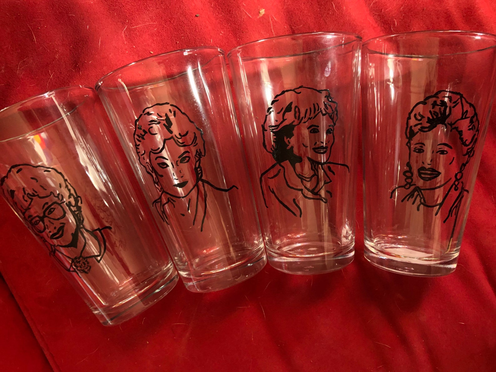 Golden Girl Wine Glass Set Etsy