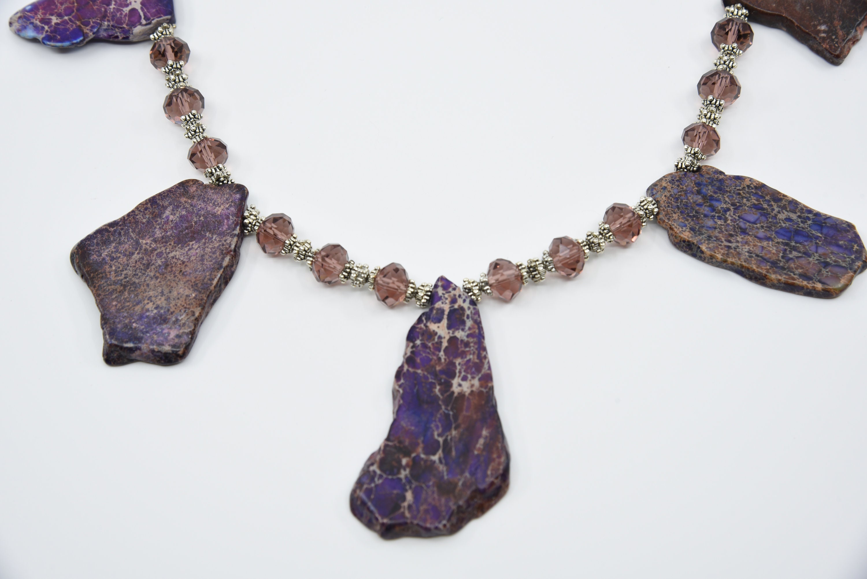 Necklace. Purple. Stone. Natural Purple stone Necklace. Etsy