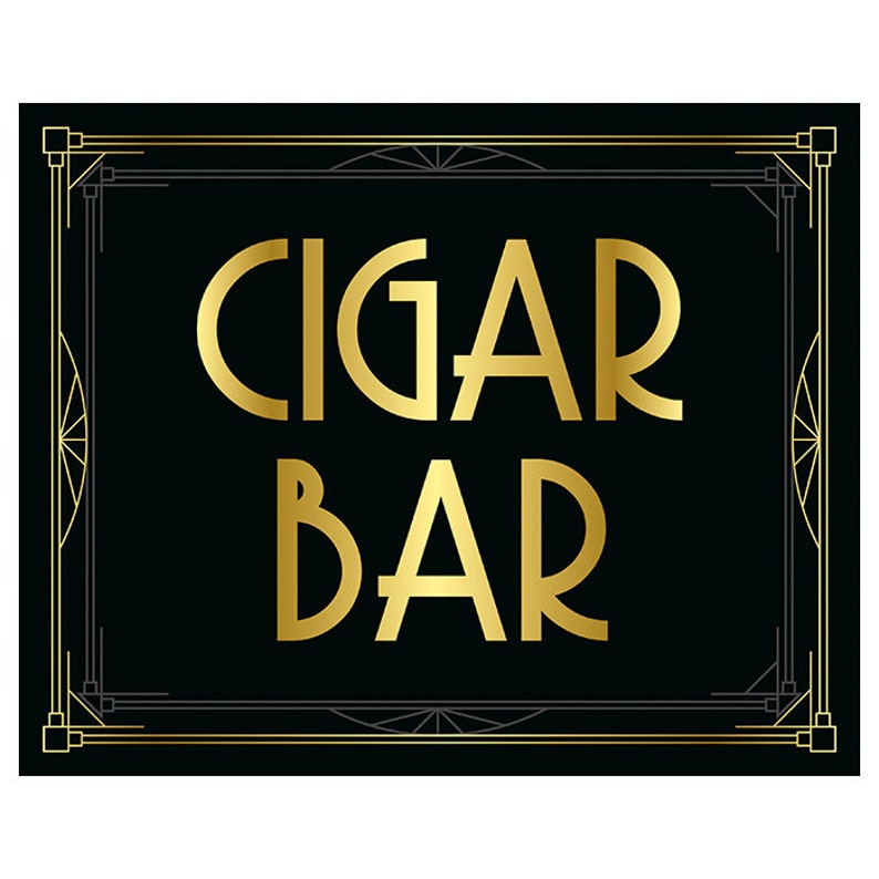 Download Printable Wedding Sign Cigar Bar Sign. Great Gatsby party ...