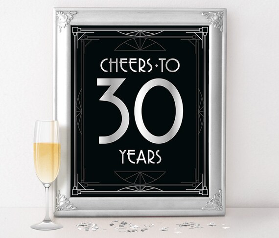 30th Birthday Party Decorations Birthday Sign Printable Etsy