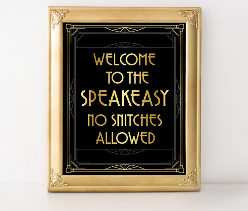 Speakeasy Sign for Bar Printable Sign Digital Download Etsy