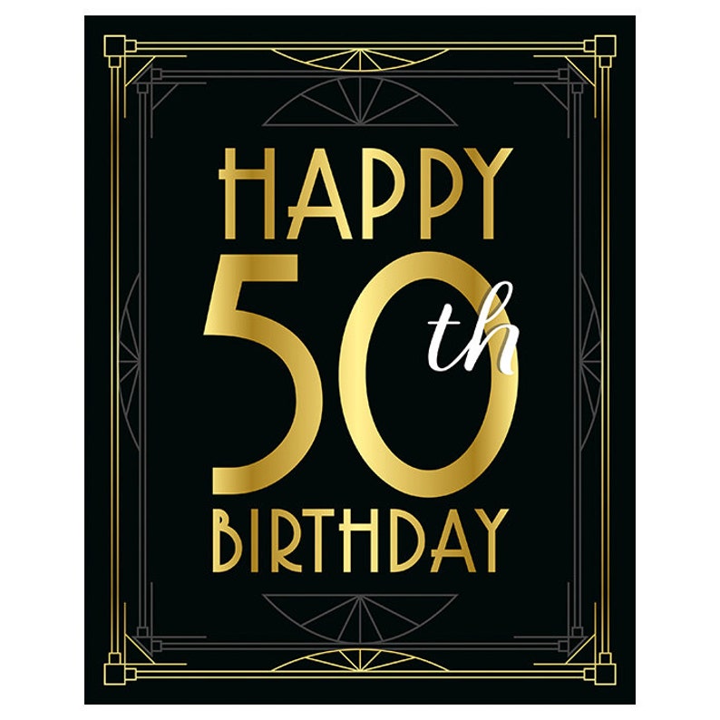 Birthday sign Happy 50th birthday. Hollywood birthday party | Etsy