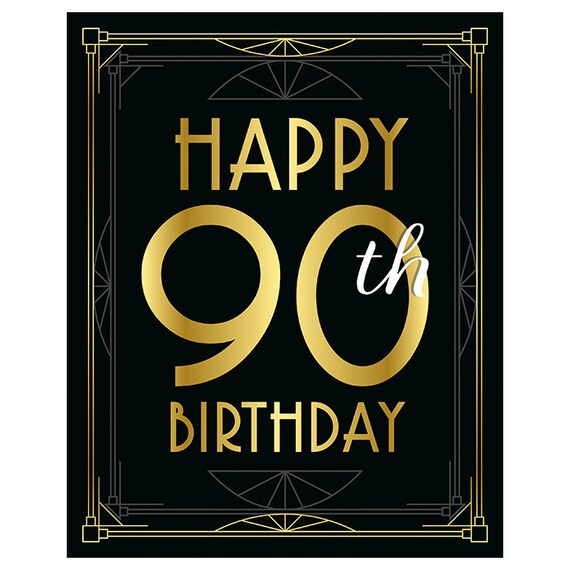 Great Gatsby Birthday Party Decorations Happy 90th Birthday Etsy