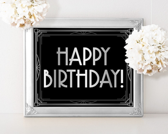 Happy Birthday Sign For A Roaring 20s Party Birthday Party Etsy