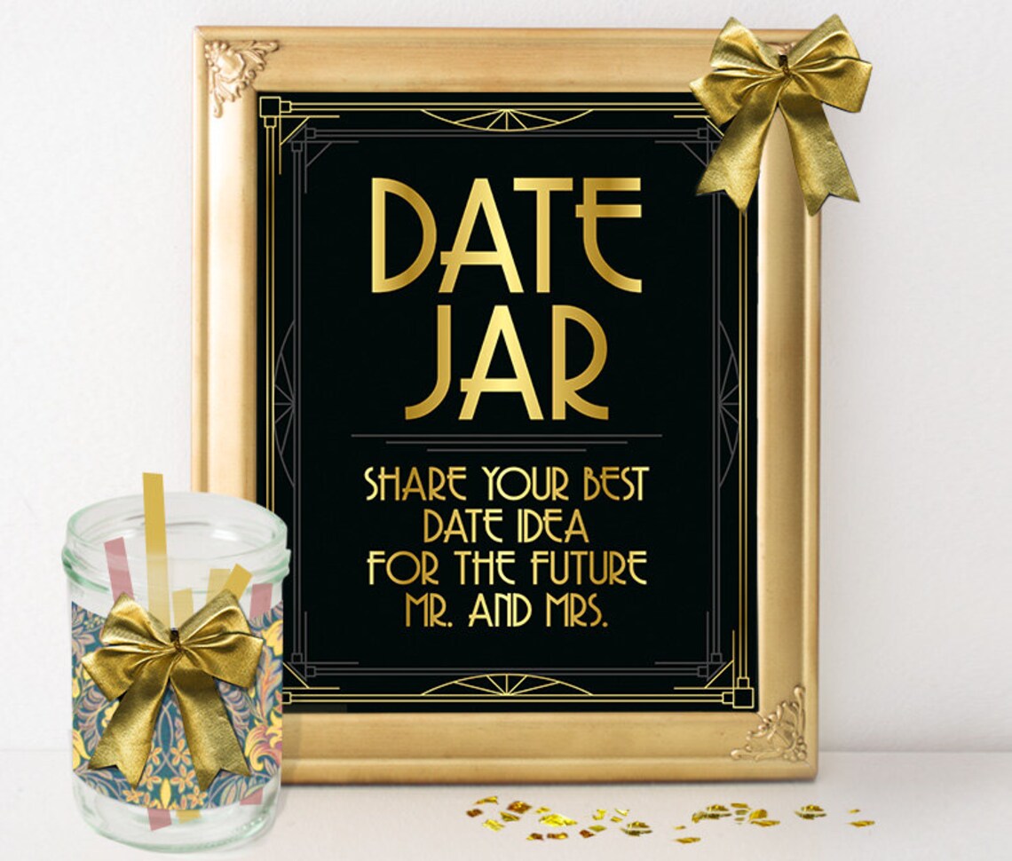 Printable Bridal Shower Decoration Date Jar Sign Great - Etsy