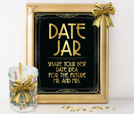 Printable Bridal Shower Decoration Date Jar Sign Great - Etsy