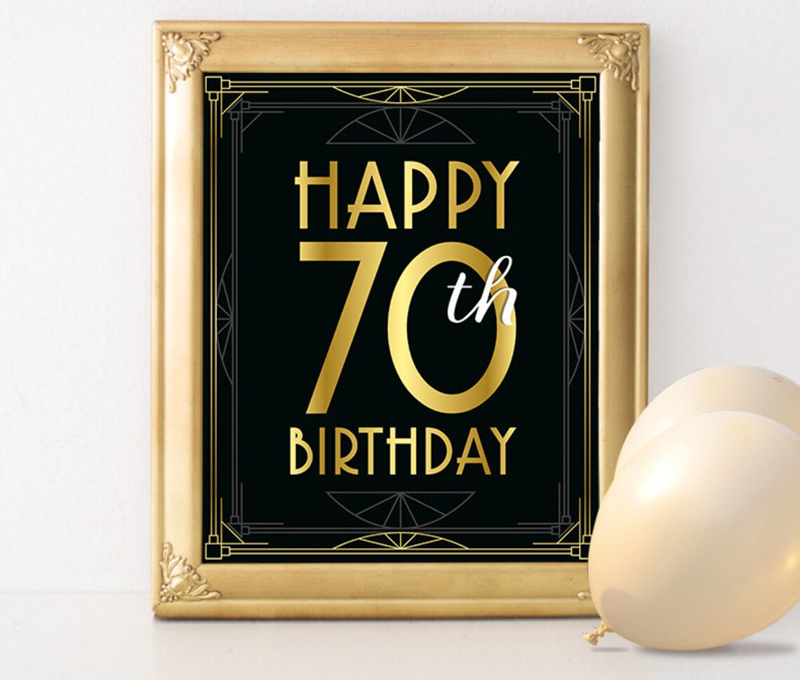 Birthday Sign Printable - Happy 70th Birthday Sign. 70th Birthday Party ...