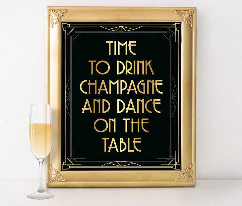 Decorative Fridge Magnet for Home Time to drink champagne and dance on the table 5cm x 10cm 