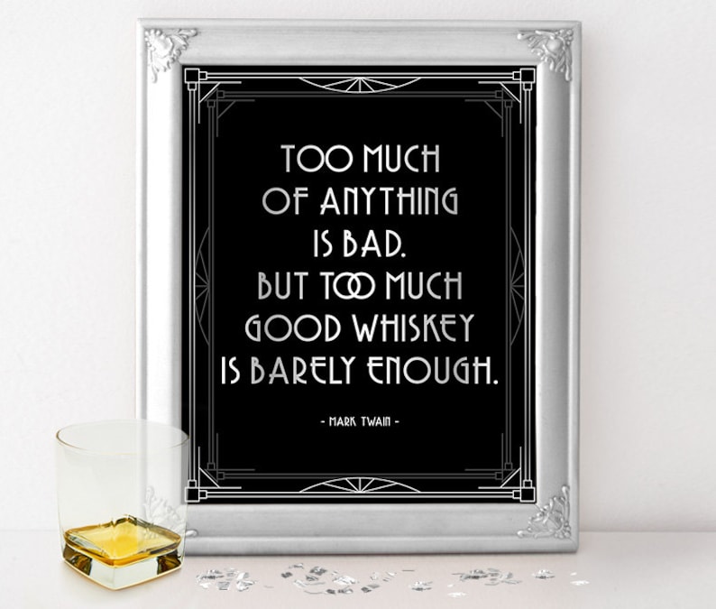 Prohibition Party Decor Mark Twain Whiskey Quote. Speakeasy Etsy