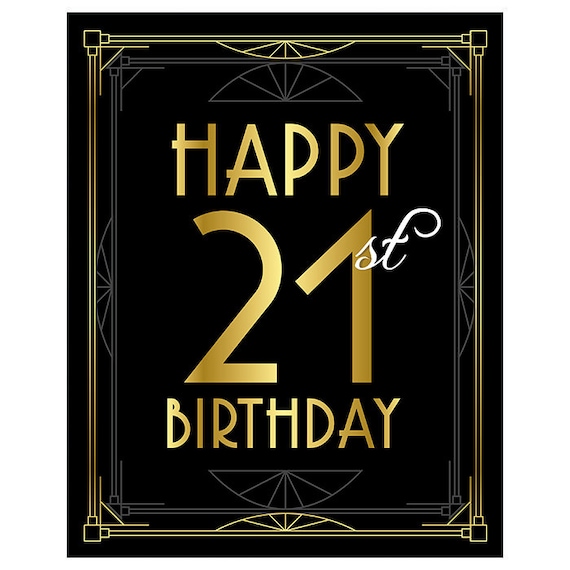 Birthday Party Decorations Happy 21st Birthday Great Gatsby Etsy