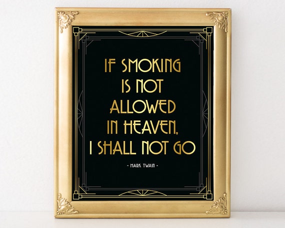 Printable Cigar Bar Sign Mark Twain Quote Poster Roaring s Etsy