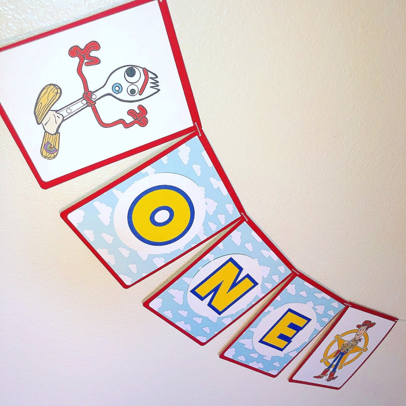 Toy Story Banner Forky Bo Peep Woody Buzz Lightyear Birthday Etsy