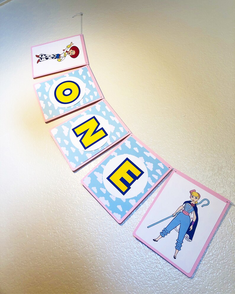 Toy Story 4 Birthday Banner Forky Bo Peep Woody Buzz Etsy