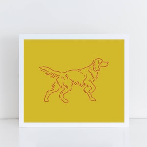 English Setter 8&quot;x10&quot; Dog Print | Setter Illustration | Dog Art | Art Print | Dog Illustration | Wall Art | Unique Gift | Dog Lover Gift