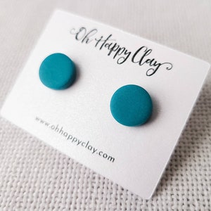 Pendientes de botón color aguamarina/pendientes hipoalergénicos/pendientes de titanio/pendientes de acero inoxidable/pendientes individuales/pendientes azules