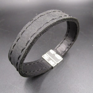 Genuine Italian Leather Bracelet with T-Clasp - Handmade