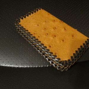 Genuine Ostrich Handmade Business Card Case