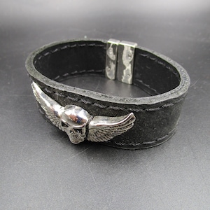 Genuine Italian Leather Handmade Bracelet with T-Clasp - Wide Width
