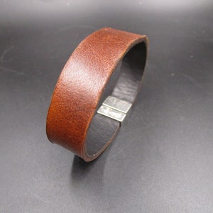 Genuine Italian Leather Bracelet with T-Clasp - Handmade