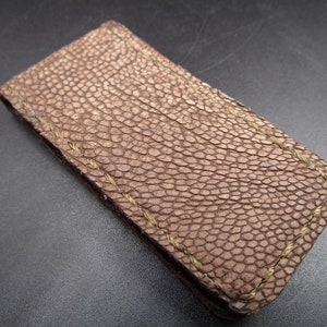 Genuine Smooth Ostrich Handmade Magnetic Money Clip / Business Card Holder