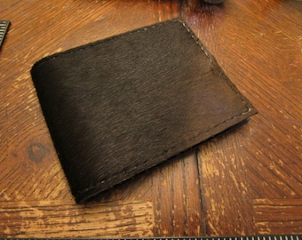 Genuine 'Hair-On' Calfskin Leather Mens' BiFold Wallet - Handmade