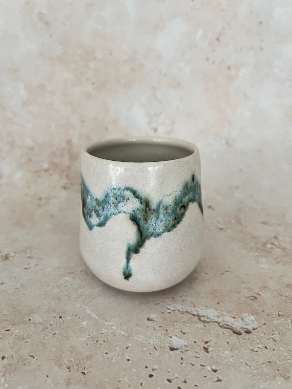 Handmade Japanese Stoneware Yunomi Cup: Forest Design Tea Cup - Etsy