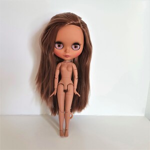 Blythe Doll for Customizing 11.5" (28.5 cm) Customization Neo Blythe Doll Dark Skin Brown Matte Face Factory Parts DaE bild 3