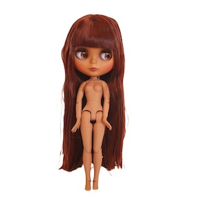 Blythe Doll for Customizing 11.5" (28.5 cm) Customization Neo Blythe Doll Dark Skin Brown Matte Face Factory Parts DaZ