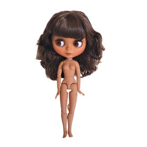 Blythe Doll for Customizing 11.5" (28.5 cm) Customization Neo Blythe Doll Dark Skin Brown Matte Face Factory Parts DaT