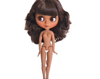 Blythe Doll for Customizing 11.5" (28.5 cm) Customization Neo Blythe Doll Dark Skin Brown Matte Face Factory Parts DaT