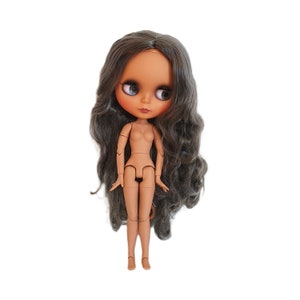 Blythe Doll for Customizing 11.5" (28.5 cm) Customization Neo Blythe Doll Dark Skin Brown Matte Face Factory Parts DaAB