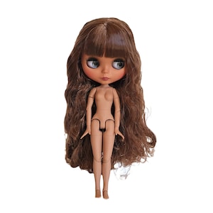 Blythe Doll for Customizing 11.5" (28.5 cm) Customization Neo Blythe Doll Dark Skin Brown Matte Face Factory Parts DaM
