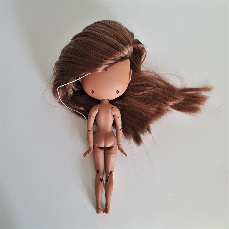 Blythe Doll for Customizing 11.5" (28.5 cm) Customization Neo Blythe Doll Dark Skin Brown Matte Face Factory Parts DaE bild 6