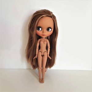 Blythe Doll for Customizing 11.5" (28.5 cm) Customization Neo Blythe Doll Dark Skin Brown Matte Face Factory Parts DaE bild 4