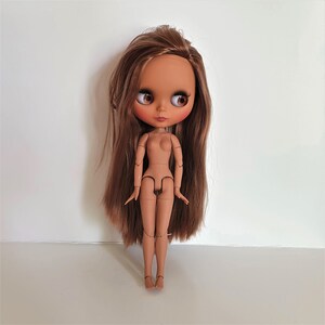 Blythe Doll for Customizing 11.5" (28.5 cm) Customization Neo Blythe Doll Dark Skin Brown Matte Face Factory Parts DaE bild 2
