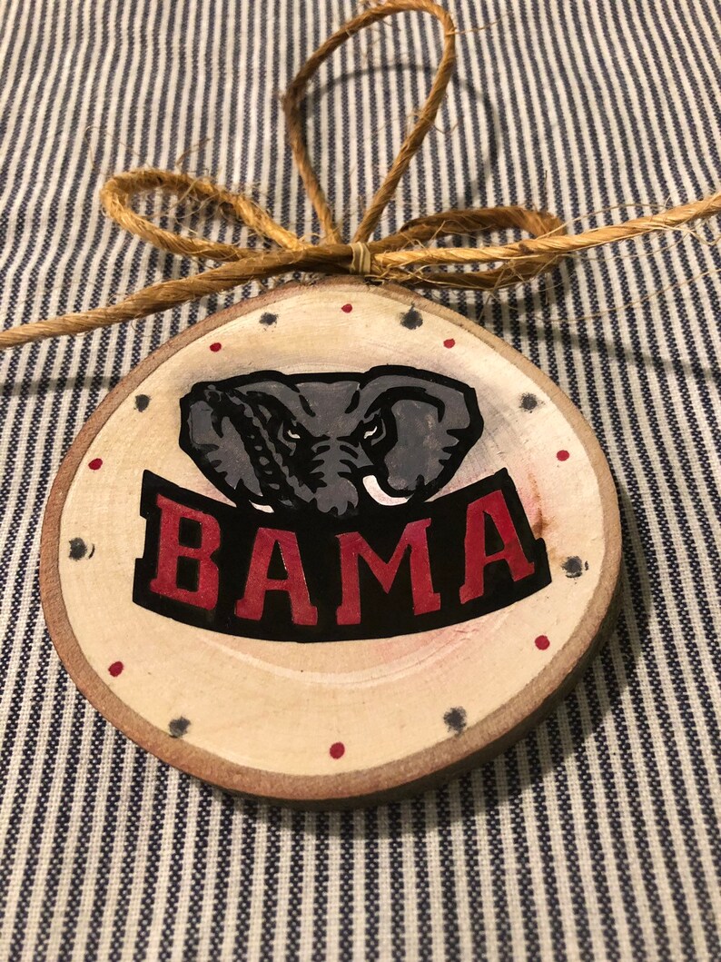 Alabama Crimson Tide Wood Slice Ornament