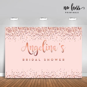 Pink and Rose Gold Glitter Backdrop | Adults Party Banner | Poster | Personalised | Printable ONLY | Birthday Backdrop